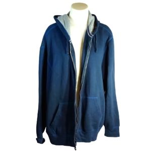 Faded Glory Navy Blue Zip Up Jacket W/Hood Sz 3XL